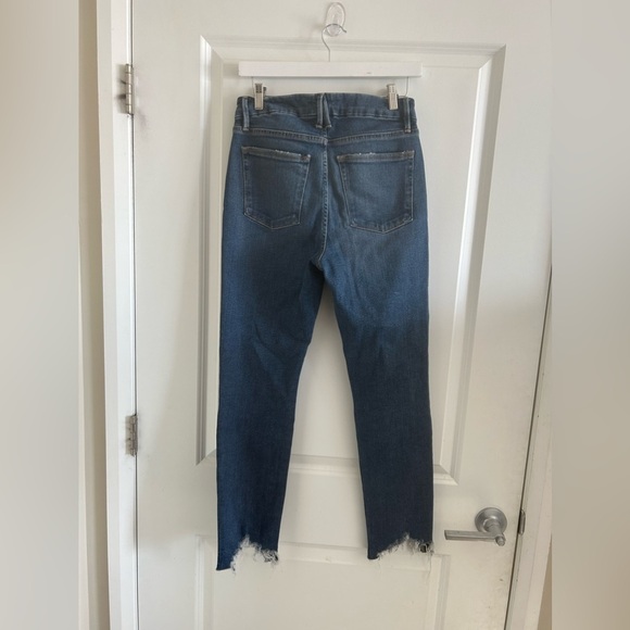 Good American Good Legs Cigarette Jeans Size 4/27 GLSPL67T Blue842 Distressed - Picture 6 of 11